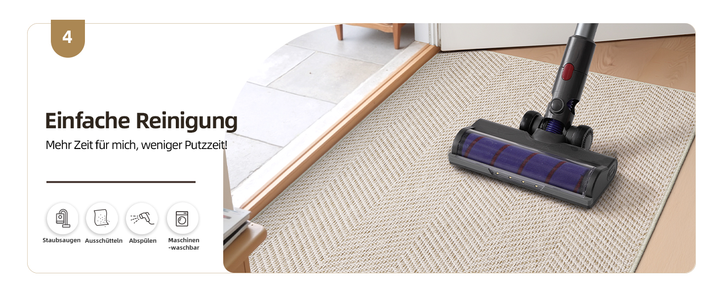 Килимок для дому COLOR&GEOMETRY Ultradünne Innentürmatte 43x76 см, машинного прання та антиковзаюча підлога, плоский килимок для приміщень, вбираючий килим для паркету, коридору (складений) (Білий, Бежевий, 61 x 91 см)