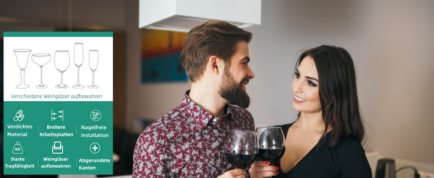 Тримачі для келихів вина настінні, самоклеючі, без свердління, для бару (чорний, 2 шт.)