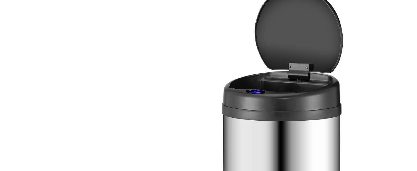 Відро для сміття Juskys з датчиком руху, 30 л, нержавіюча сталь, з кришкою-кліпсою для пакетів, безконтактне відкриття