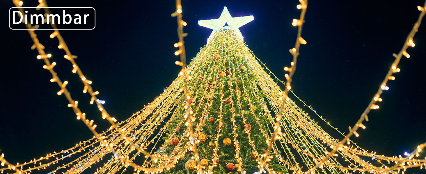 Льо́хка гірлянда JXLEDAYY 1200 LED, 36 м, для вулиці, 8 режимів, таймер, пульт, тепле світло, водонепроникна, для балкона, двору, саду, вечірки, весілля