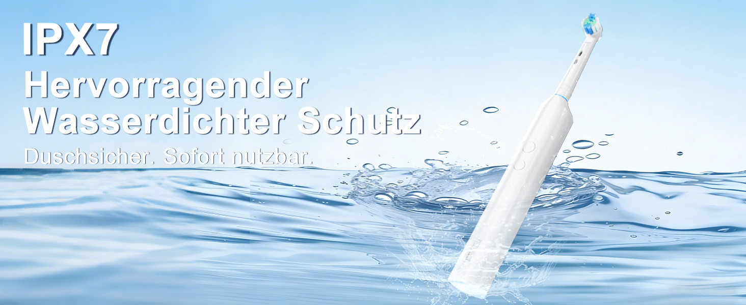 Електрична зубна щітка Rotierende для дорослих з 8 насадками, 3 режимами чищення, акумулятором на 50 днів та смарт-таймером 2 хв - Чорна