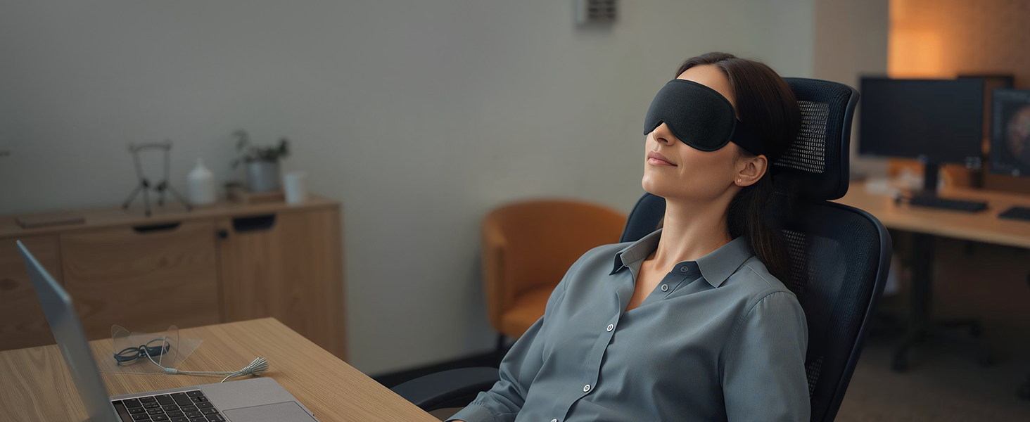 3D маска для сну Trilancer: повне затемнення, комфорт для бічних снів, чорна