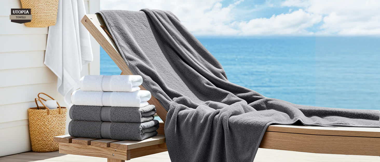 Набір рушників для ванної кімнати Utopia Towels (2 шт.) 53 x 86 см, 100% бавовна, сірий
