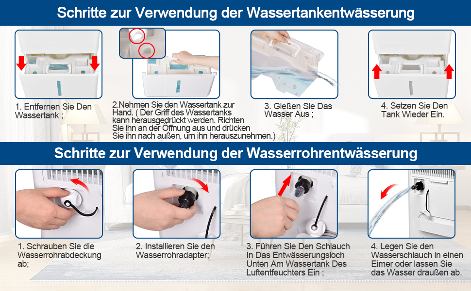 Електричний осушувач повітря 30л/день з Wi-Fi, 4 режими, автоматичне осушення, таймер, дренаж, для дому/квартири/підвалу