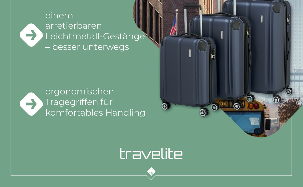 Тролей-валіза Travelite CITY: містка, розширювана, 68 см, 78-86 л, TSA замок