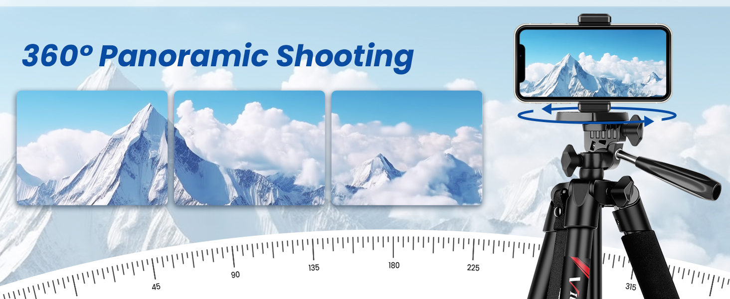 Штатив Victiv 162 см: розширюваний штатив з пультом для iPhone/Samsung/Huawei, для смартфонів та легких камер, 3-х стороння головка