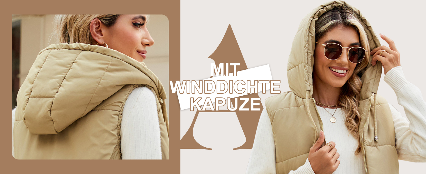 Жіноча/Чоловіча тепла стьобана жилетка Vancavoo з капюшоном, зимова жилетка, легка, чорна