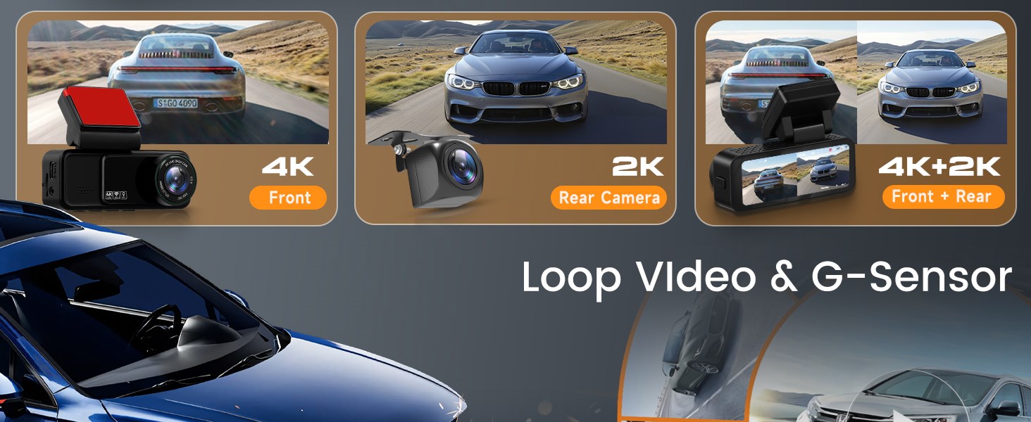 Автомобільний відеореєстратор 360° 4-канальний FHD 1080P (передній, задній, лівий, правий), 3