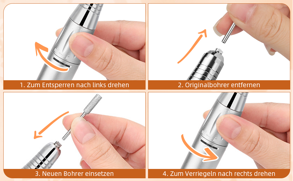 CIVPOWER Набір для манікюру та педикюру: професійний електричний фрезер для нігтів з акумулятором 4000mAh, 13 насадок