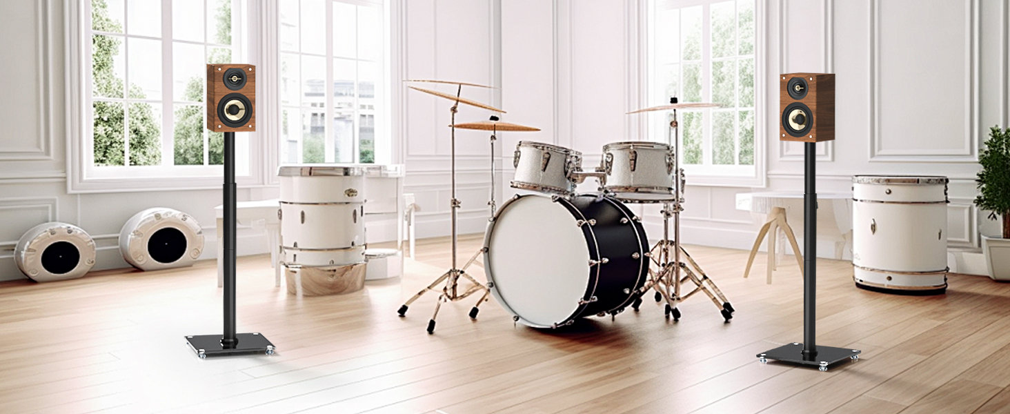 Підставка для акустики 5Rcom з кабелепроводом, регульована висота, для саундбарів та студійних моніторів, 5 кг вантажопідйомність