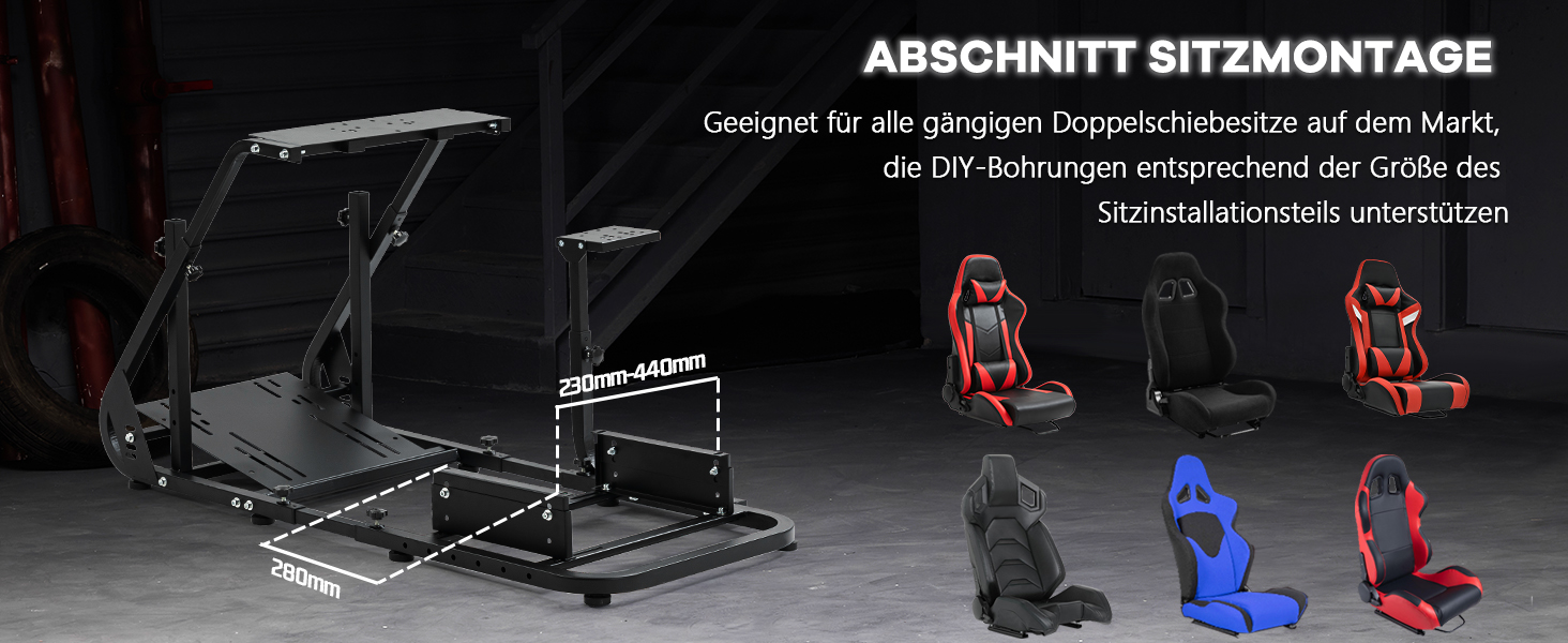 Ігровий кокпіт-симулятор Dardoo для керма та педалей Logitech та Thrustmaster
