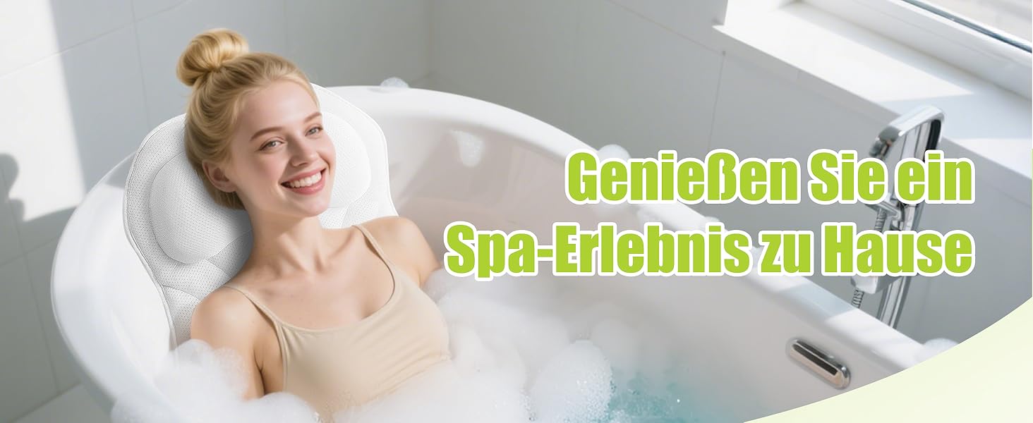 Подушка для ванни Vollkörper для тіла, спини, голови та шиї. Швидковисихаюча біла подушка для ванни – комфортне купання.