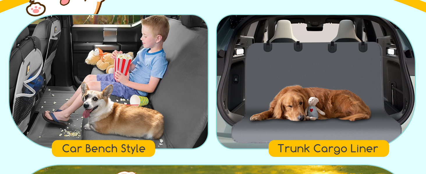 Чохли на сидіння для собак Nobleza: водонепроникні, зносостійкі, Oxford-тканина, універсальні для SUV, 140 x 110 см (сірий)