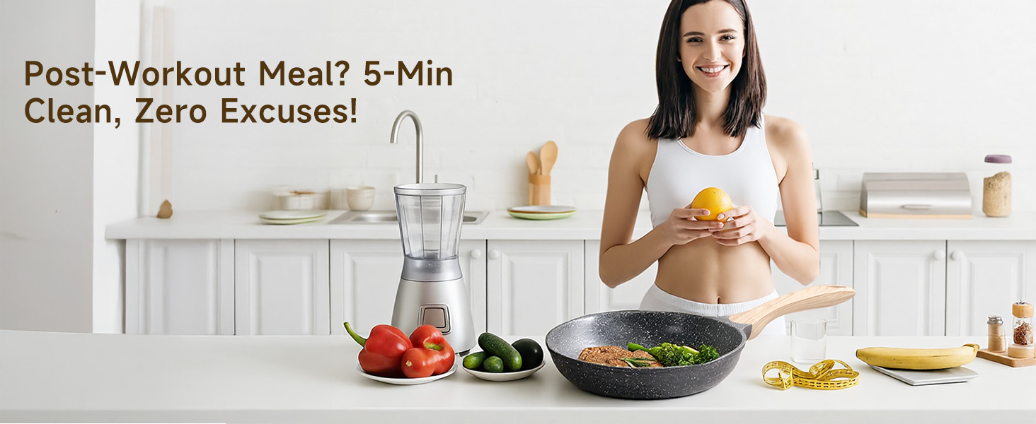 Набір посуду JEETEE 23-елементи: каструлі та сковорідки з антипригарним гранітним покриттям, підходить для всіх плит (індукційних), ідеальний як подарунок на новосілля