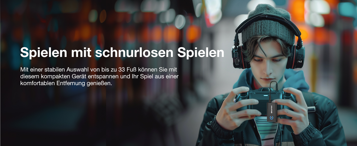 BlitzMax Bluetooth 5.2 Передавач/Приймач Bluetooth, 2-в-1 Аудіо Адаптер, Mini 3.5mm, Портативний, Dual Link для ПК, TV, Авто, Авіації та Динаміків