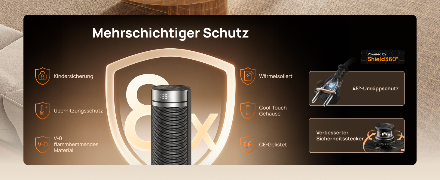 Електричний обігрівач Dreo 23 дюйми, 2000 Вт, тихий, з пультом керування, таймером 12 годин, 70° коливанням, 5 режимів, PTC кераміка з термостатом, для великих приміщень, офісу, срібний