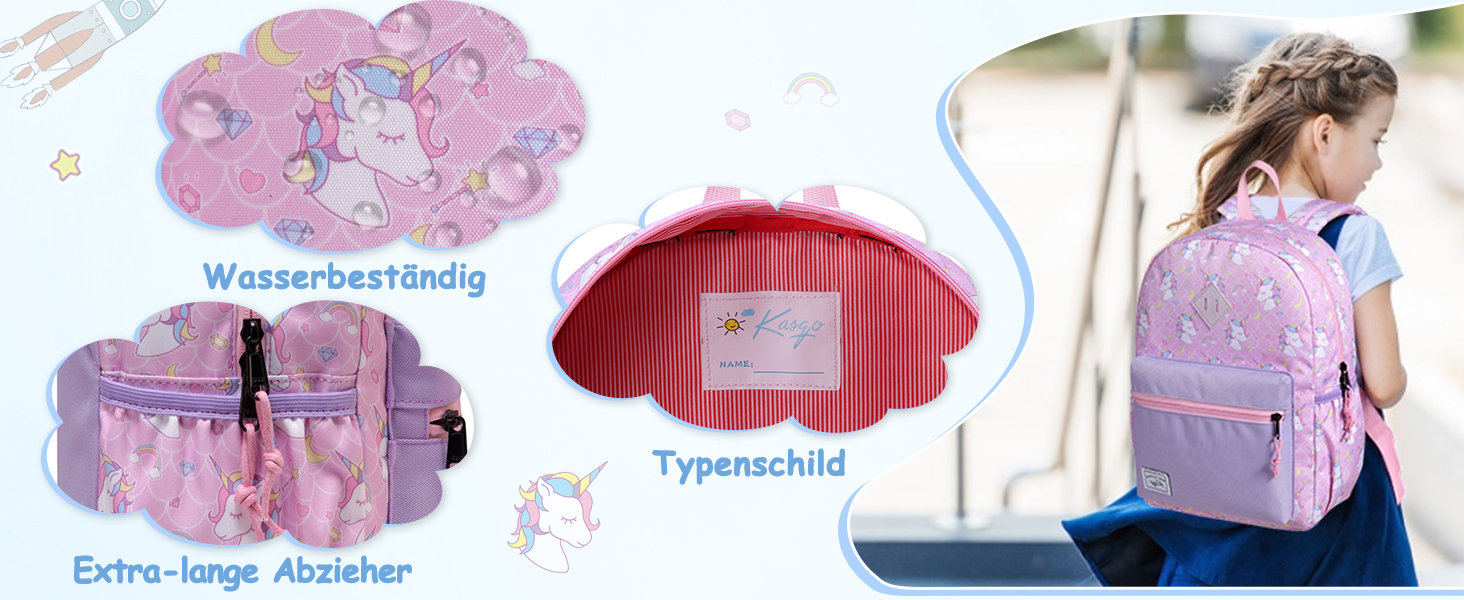 Дитячий рюкзак для школи Kinderrucksack: милий рюкзак для дітей 6-8 років (1 клас), водонепроникний, з нагрудним ременем, 13 літрів, 29x12x38 см, з малюнком метелика