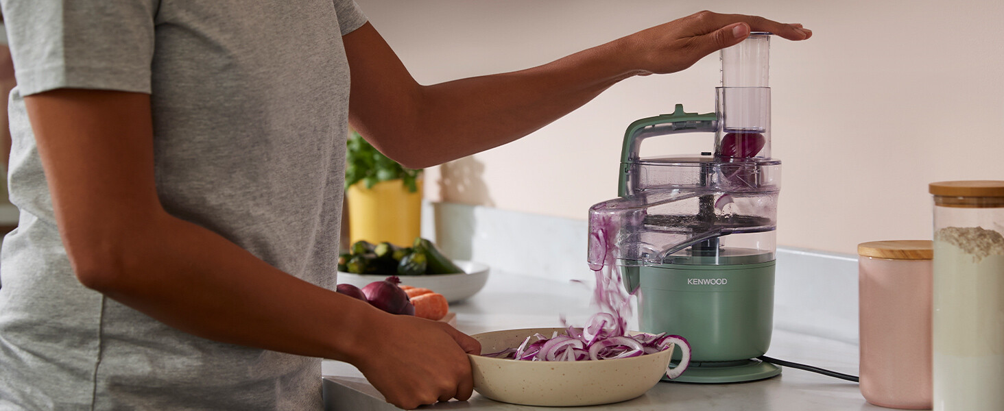 Кухонний комбайн Kenwood MultiPro Go FDP22.130GY, 900 Вт, компактний, блакитний, 1.3 л