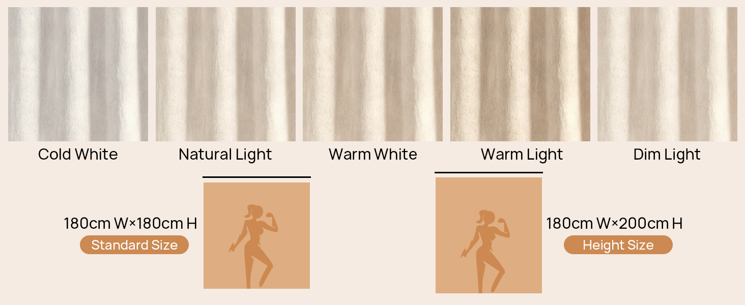 Штора для душу 180x180 см Бежева, Льняна текстура - Водонепроникна, з обтяженим краєм, 12 кілець, для ванної кімнати