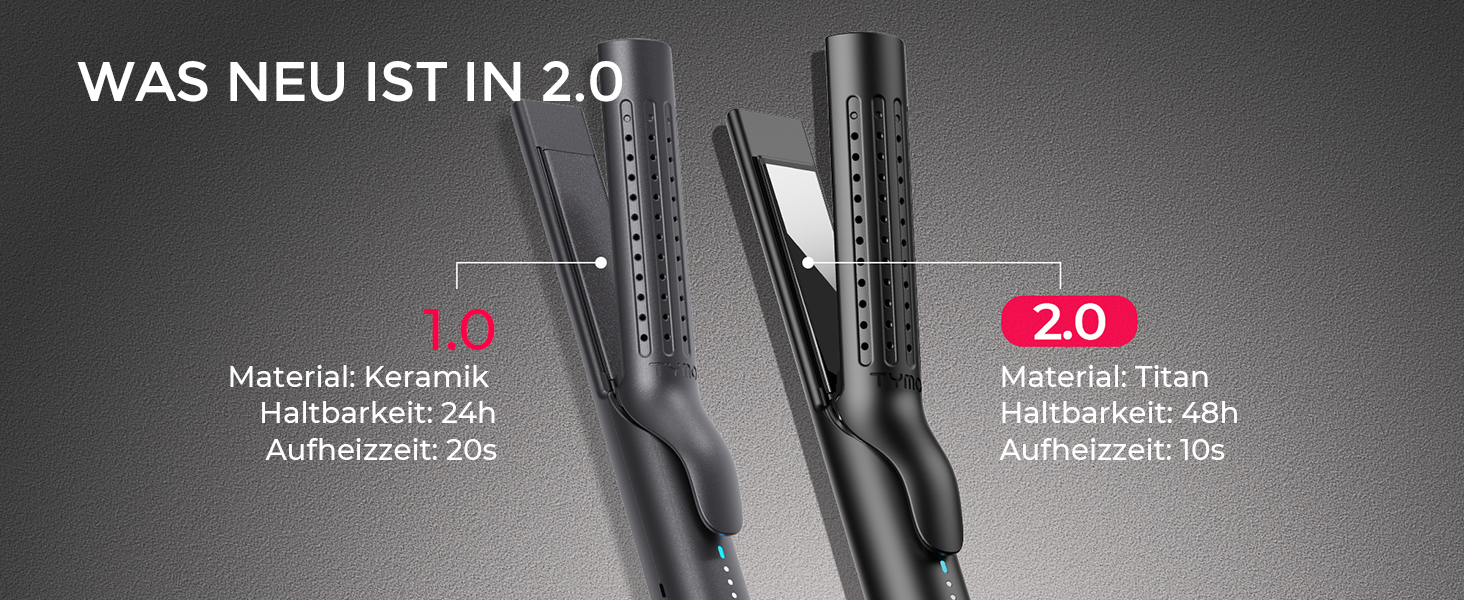 TYMO Airflow: Випрямляч та завивачка для волосся 2-в-1 з іонізацією, 32 мм, чорний
