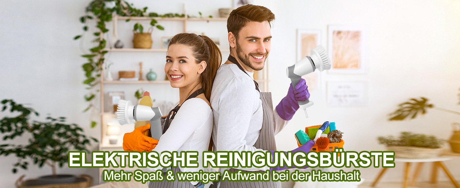 Електрична щітка для чищення, портативна, з обертанням, акумуляторна, 5 насадок, для миття дисків, плитки, ванної, кухні, підлоги, кутів, вікон та авто