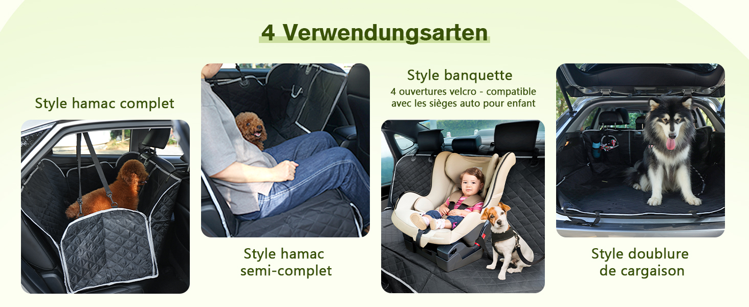 Pecute Car Seat Cover for Dogs - Waterproof & Scratch-Resistant, 136x146cm, with Side Protection & Window, Black Luxury Thick Seat Protector