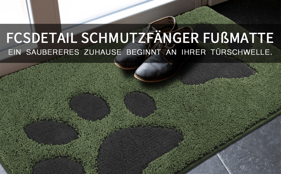 Килимок для підлоги FCSDETAIL 50x80 см, водонепроникний, зносостійкий, для дому, від бруду та вологи, для собак, вхід, зелений