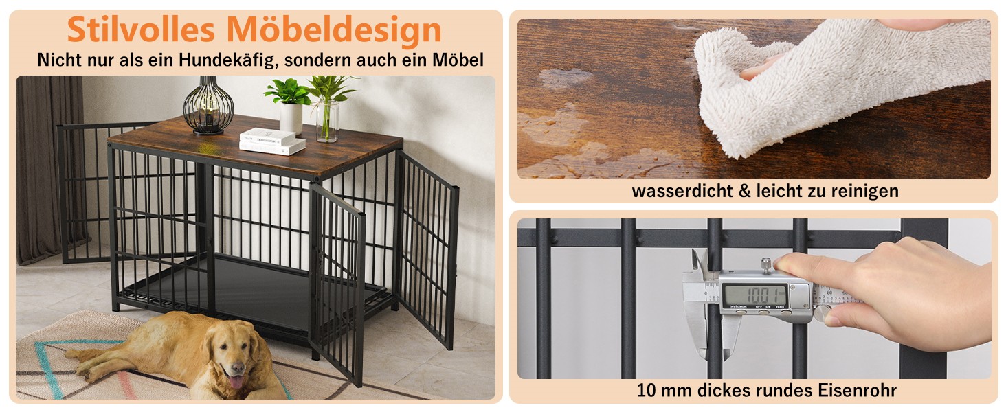 Клітка для собак BingoPaw Holz: Будинок для собак у стилі меблів з трьома дверцятами, знімним піддоном, 78x56x65 см, білий. Також доступна: 91x63x74 см, чорний