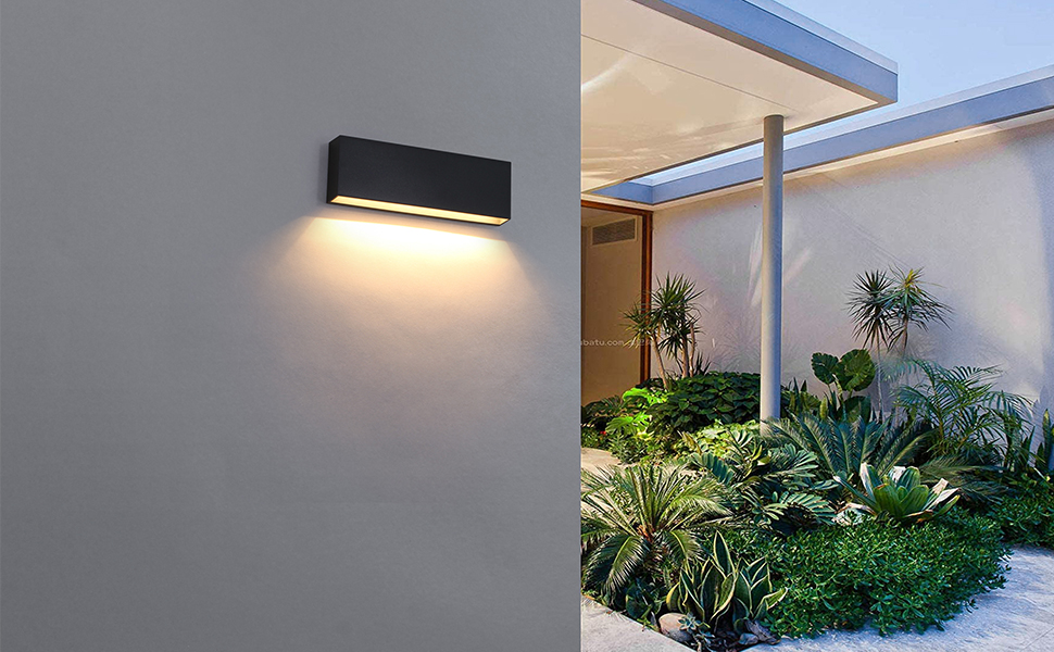 DAWALIGHT Настінний світильник для вулиці, комплект 2 шт., IP65, 2x6W, 3000K, тепле біле світло, темно-сірий, пластик