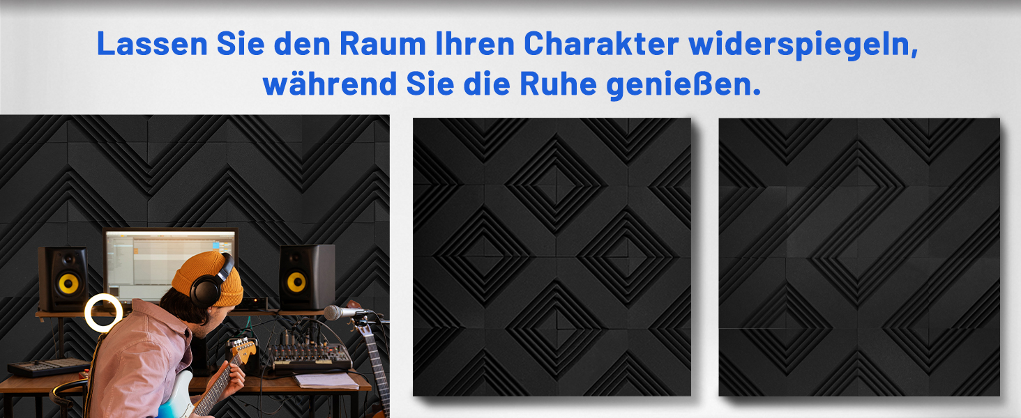 Акустичний поролон для шумоізоляції 30x30x5 см, звукопоглинаючі панелі для стін з клейкою основою, набір 32 шт. для студії звукозапису та домашнього кінотеатру