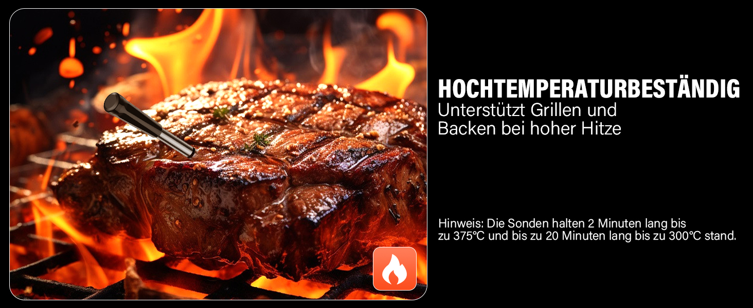 Бездротовий термометр для м'яса з 2 зондами, великий LCD-дисплей, Bluetooth, 130м, термометр для приготування на грилі, BBQ, духовки, гриля, коптильні, сковороди, фритюрниці, водонепроникний IP67