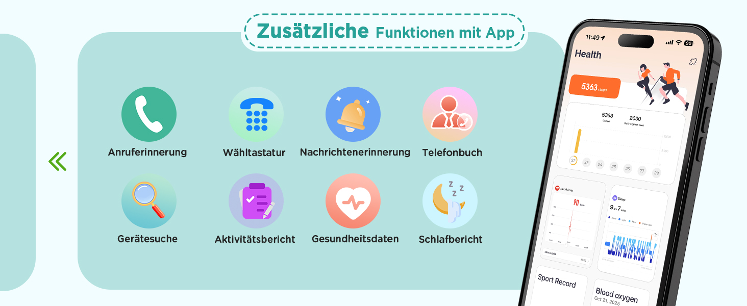 Смарт-годинник RUXINGX для дітей, 1.52″, крокомір, водонепроникний (IP68), з 170+ спортивними режимами, моніторингом серцевого ритму, сном, аудіокнигами, 20 карток для навчання, будильником, чорний