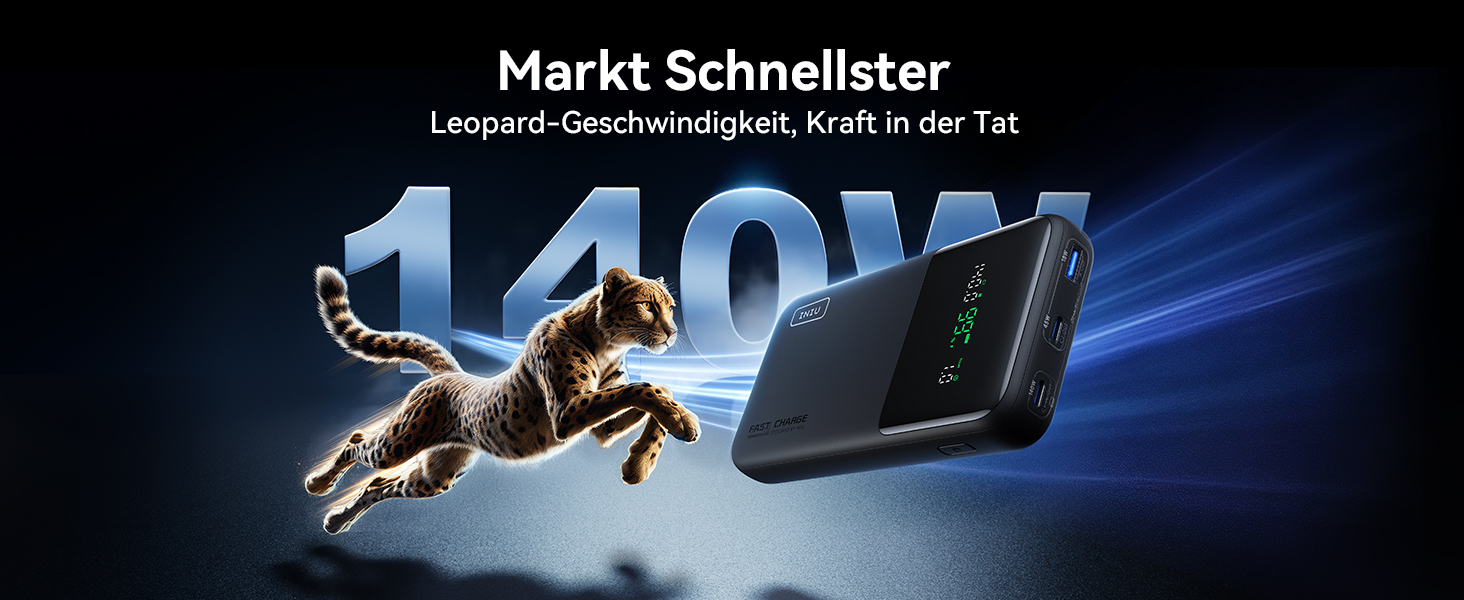 Power Bank INIU 140W 25000mAh з USB-C: зарядка для MacBook, iPad, iPhone, DJI, камери. Ідеально для подорожей та офісу