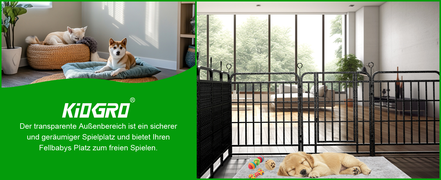 Вольєр для цуценят 544 см, 80 см висота, 8-секційний складний вольєр для тварин з дверцятами, вольєр для собак, котів, кроликів, для саду, збірка без інструментів