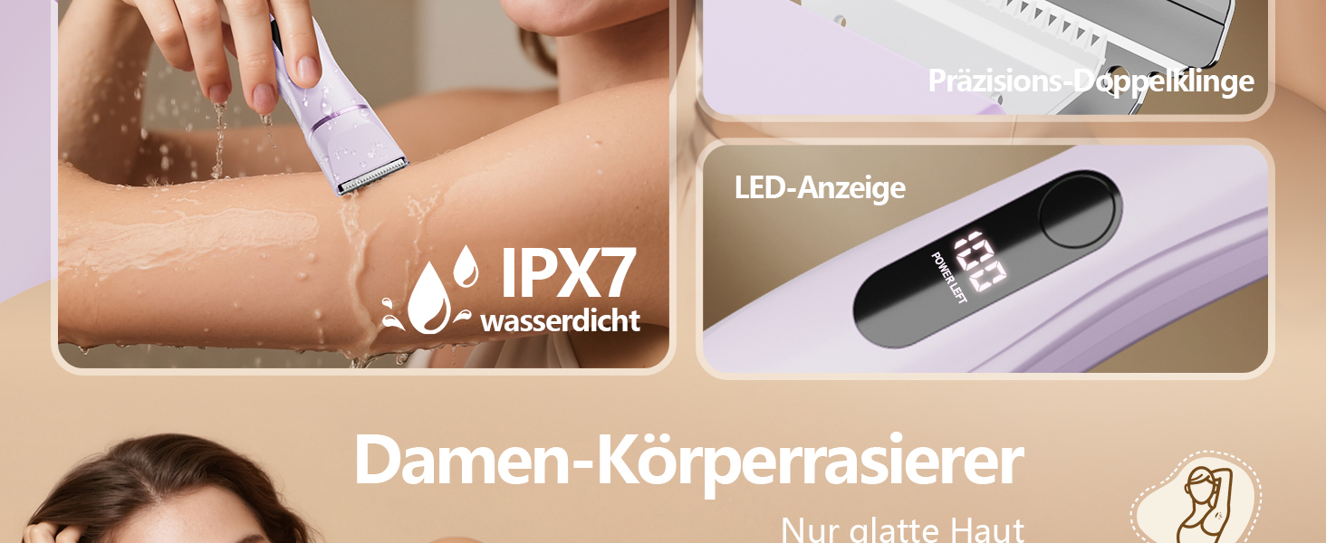 Електричний жіночий епілятор 2-в-1 Intimrasierer Lila: ніжний догляд за тілом та зоною бікіні