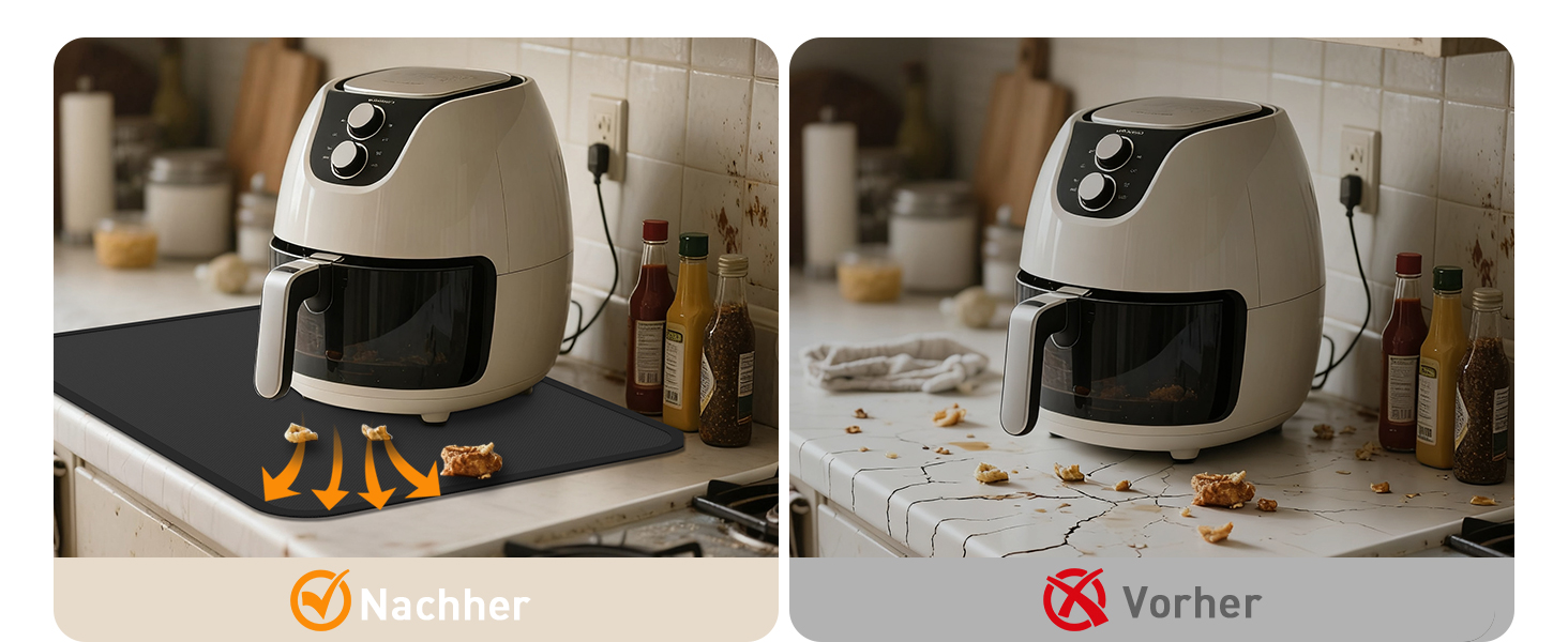 Термостійкий килимок під кавомашину Ankway 40x60 см, чорний, з силікону, антиковзаюча, водонепроникна