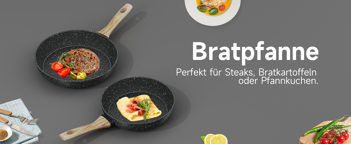 Набір посуду HOMELUX Induktion: 12 предметів, алюміній, антипригарне покриття, з кришками, без PFOA/PFOS, чорний