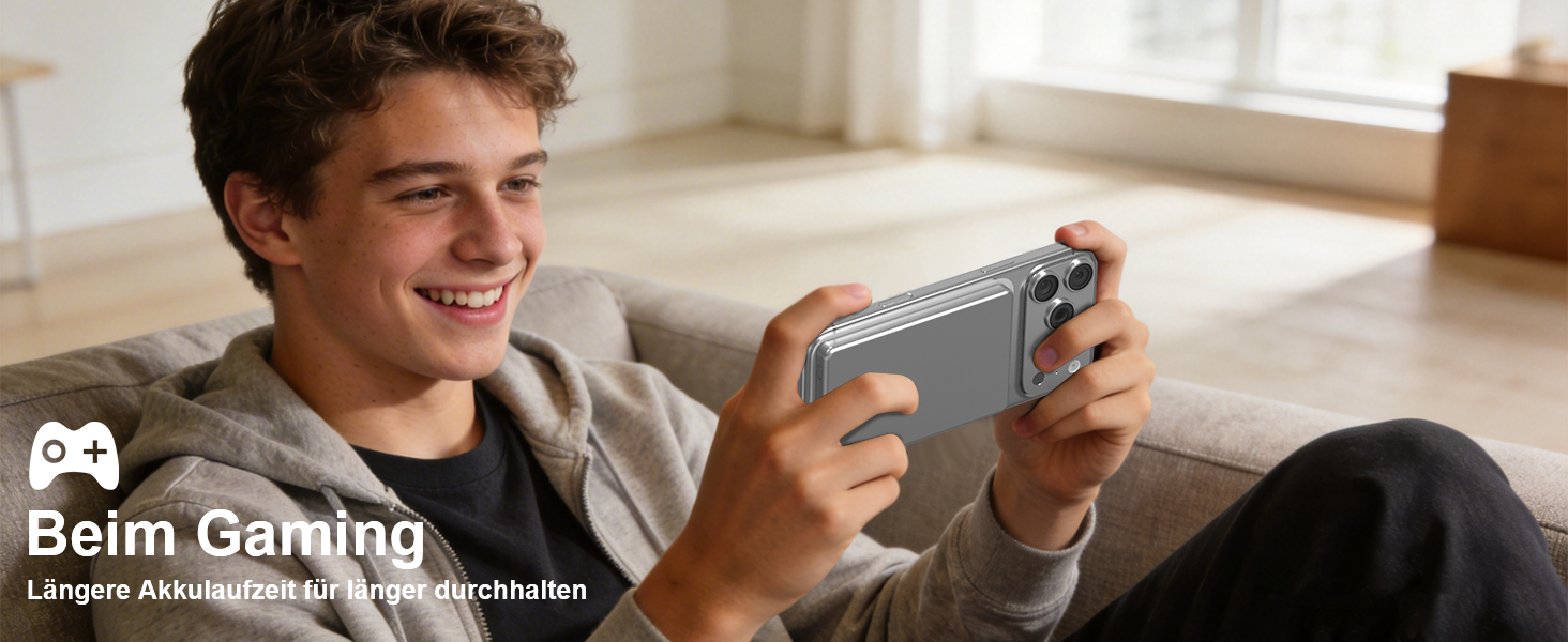 Power Bank MagSafe для iPhone 6000mAh: ультратонкий магнітний акумулятор 20W USB-C сірий