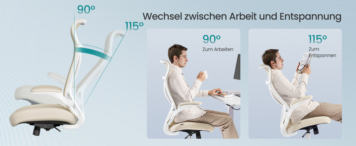 Офісний стіл SONGMICS, ергономічний крісло з регулюванням висоти, підголівник, до 150 кг, Cappuccino Beige