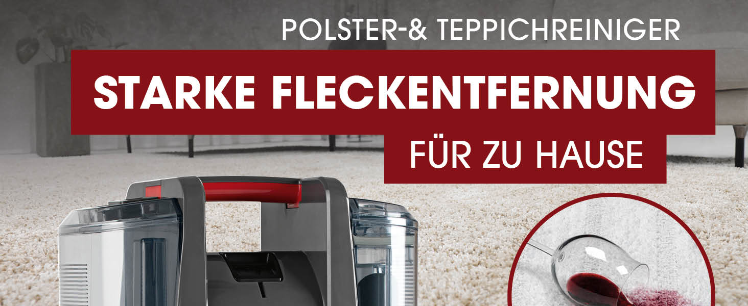 CLEANmaxx Пилосос для м'яких меблів та килимів: видалення плям, компактний, потужний | 400W, 9kPa, чорний