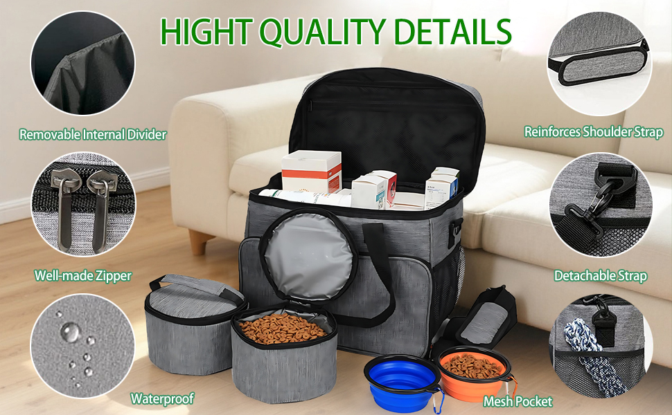 Трансформер для собак: сумка-переноска для подорожей з місткими кишенями, зручним ременем та двома складеними мисками. Ідеально для собак та котів.