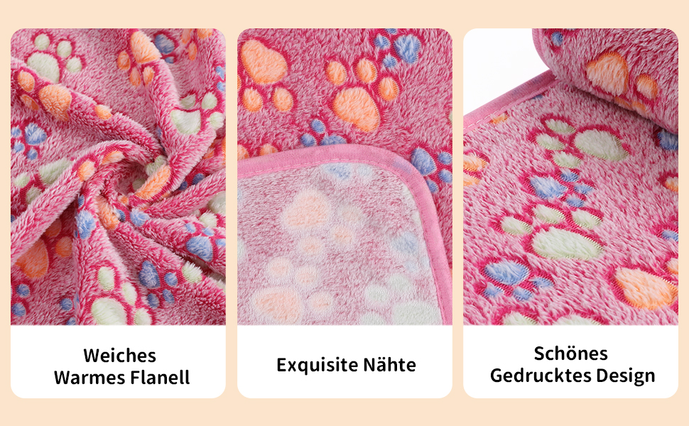 М'яка ковдра для собак та котів Demigeat, 3 шт. - тепла, миється, для літа та весни, велика лапка