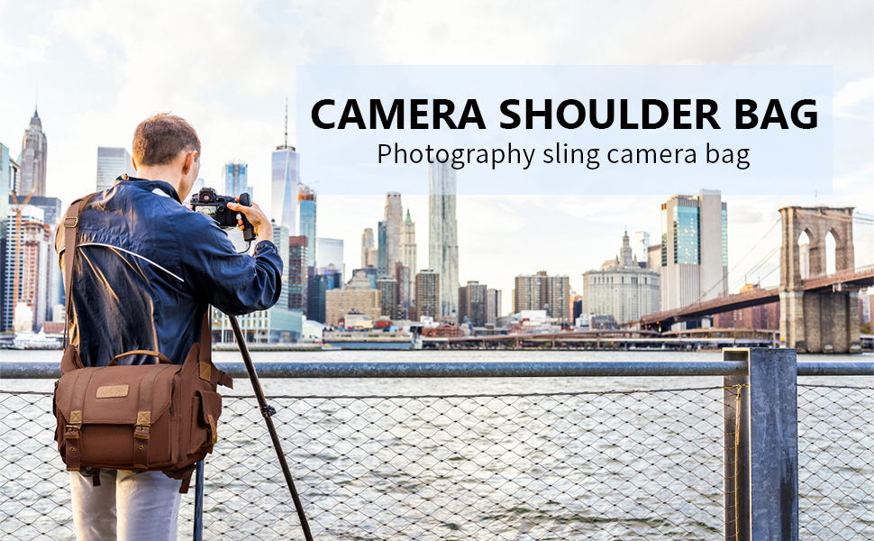 Сумка для камери CADeN з канвасу, вінтажна фотосумка на плече, для компактних DSLR/SLR камер Sony, Nikon, Canon, сумісна з об'єктивами, колір: Coffee 3.0