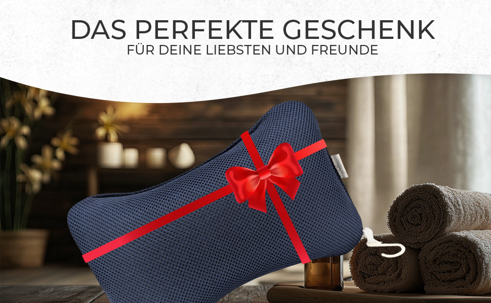 Подушка для ванни з сіткою для прання - Максимальний комфорт та розслаблення з технологією Air Mesh. Подушка для ванни з 4 міцними присосками. Підтримка шиї та голови (Темно-синій)