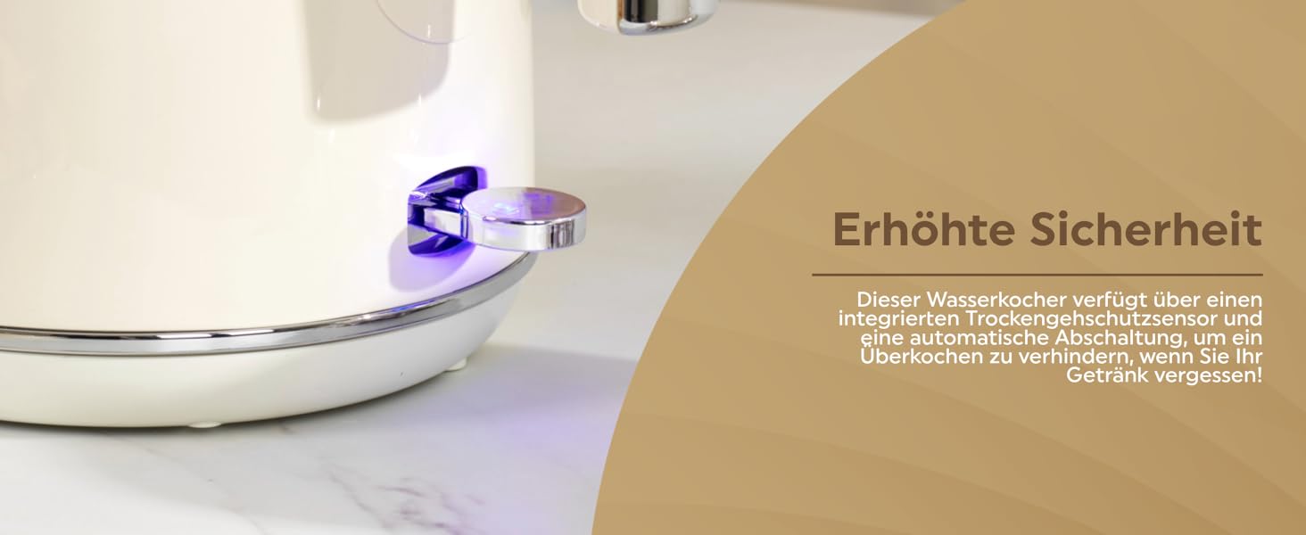 Електричний чайник Salter Retro Cream 1.7L з ретро-дизайном, 2.2 кВт, 360° обертання, фільтр від накипу, бездротовий, індикатор рівня води, захист від сухого кипіння, автоматичне вимкнення, кремовий колір