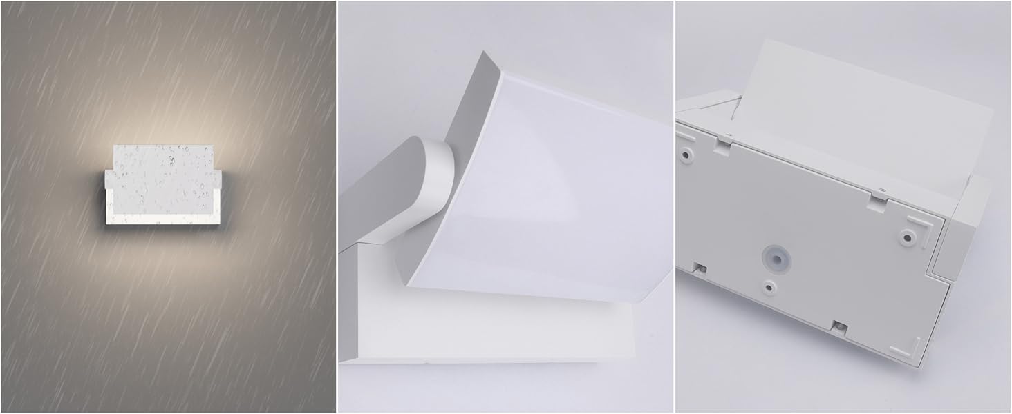 Klighten LED вуличне освітлення 24W: водонепроникна настінна лампа з поворотним LED-панелем, 1500 люмен, тепле світло 3000K для саду, тераси