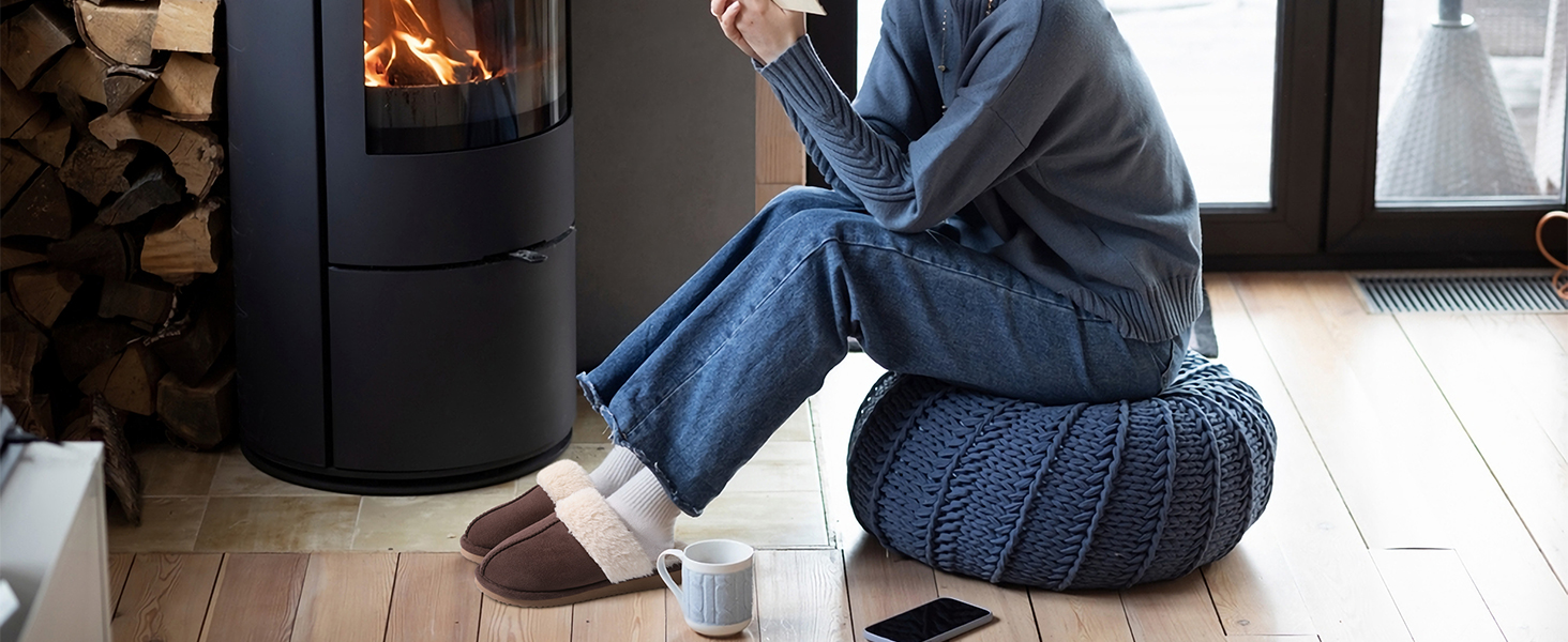 Жіночі халапи Litfun: теплі плюшеві тапочки з замшею та меморі-піною, з штучним хутром, для дому та вулиці, 38/38.5 EU, колір каштановий