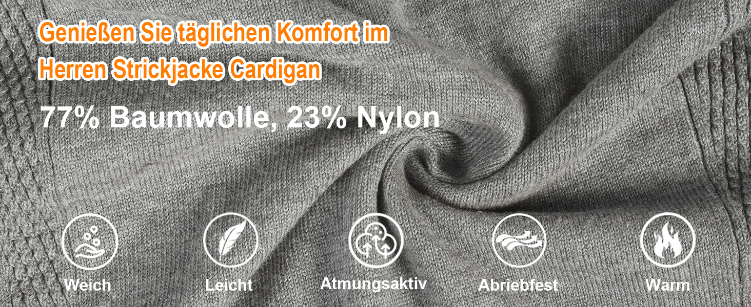 Чоловічий кардиган з в'язаного полотна, V-подібний виріз, бавовна, з ґудзиками та кишенями (сірий, M)