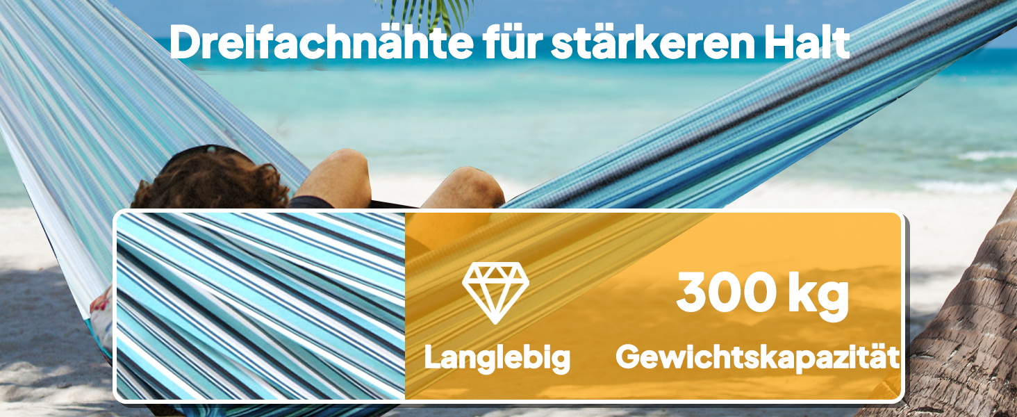 Гамак для кемпінгу NATUREFUN | Легкий, 300 кг, дихаючий, швидковисихаючий, нейлон, 2 карабіни, 2 петлі, армійний зелений (275 x 140 см, Богема)