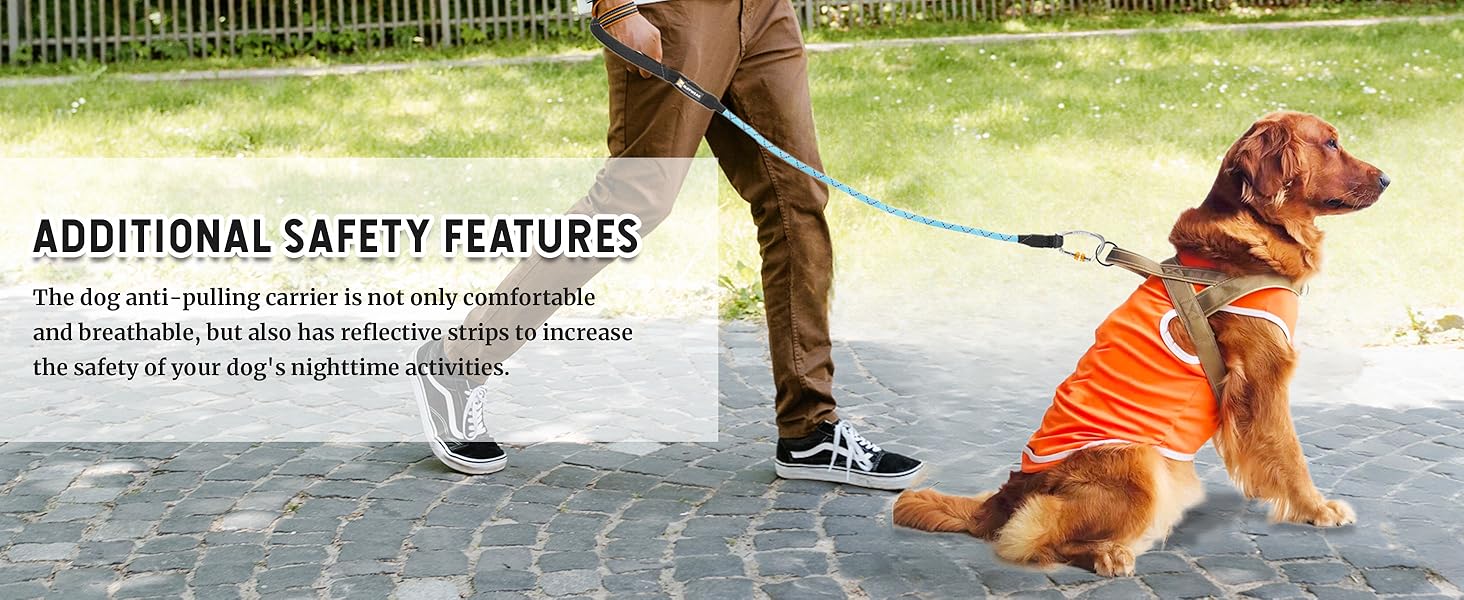 Шлейка для собак, анти-тяга, світловідбиваюча, для середніх та великих собак, регульована, м'яка, дихаюча, для прогулянок та бігу (L), Style2-M